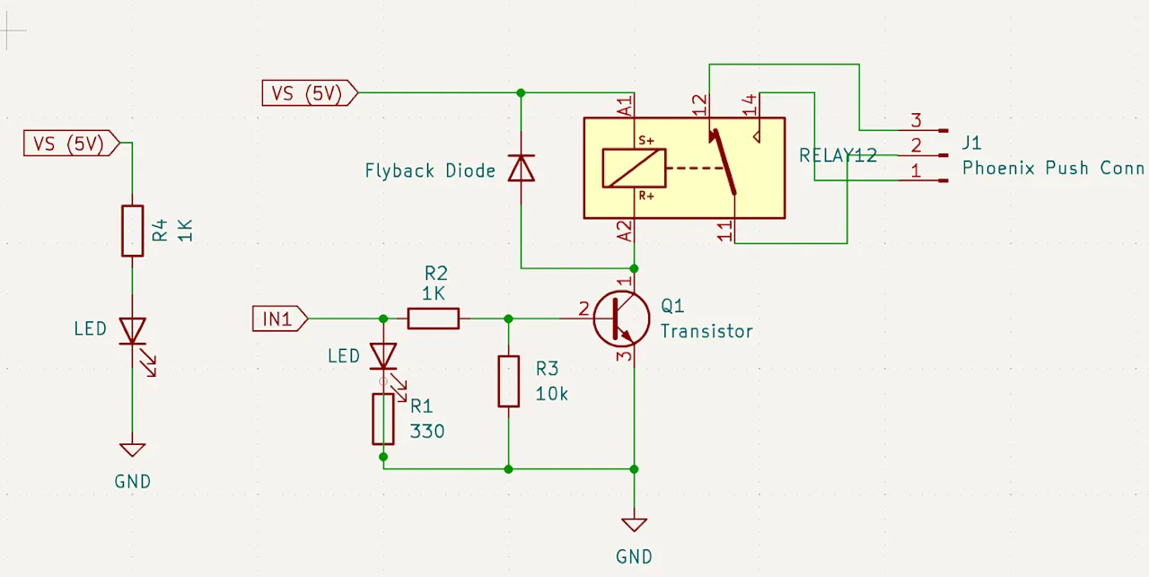 Relay switching circuit schematic