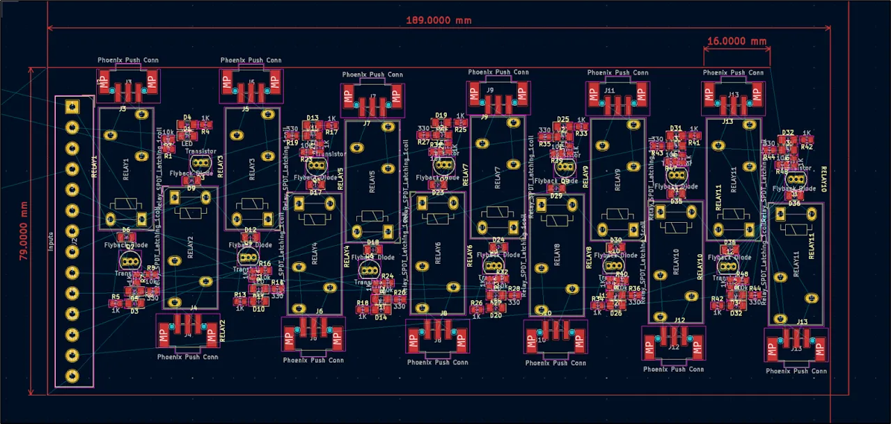 Relay board PCB layout