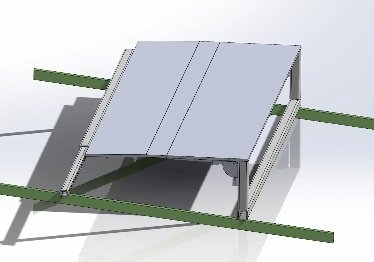 Hard-top folding platform with extending support arm