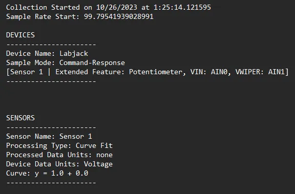 Data collection configuration