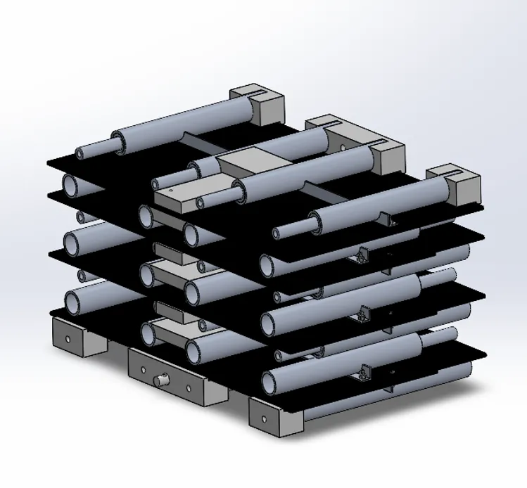 Slotting platform folded up