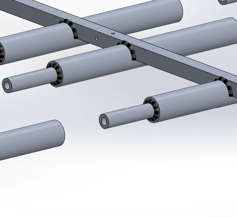 Support frame slotting detail