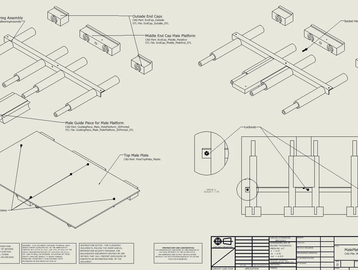 Male platform assembly drawing